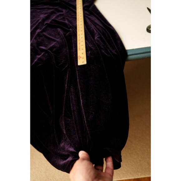 VTG Jacqueline Ferrar purple velvet dress velour long sleeve maxi goth witchy 18 - Picture 5 of 5